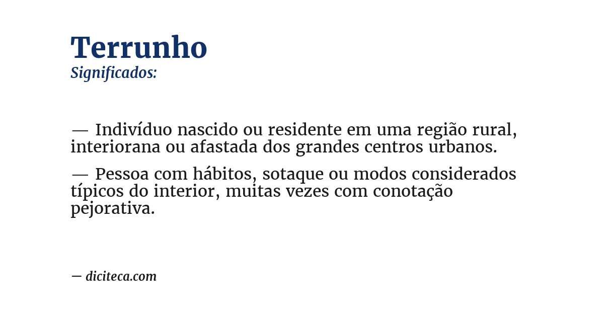 Significado de terrunho