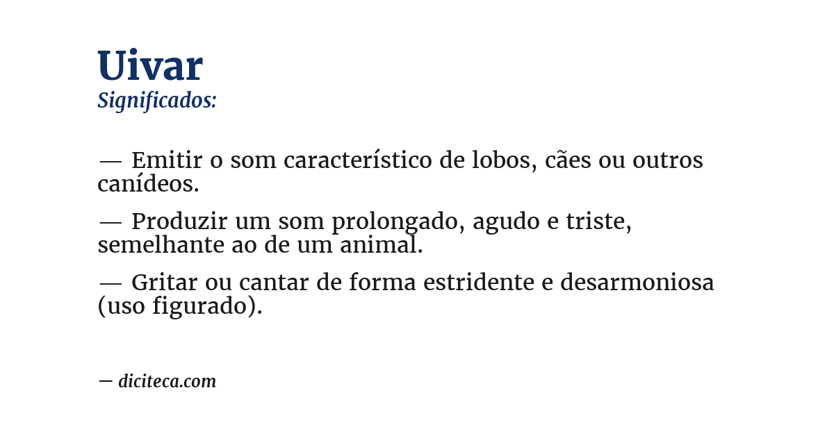 Significado de uivar