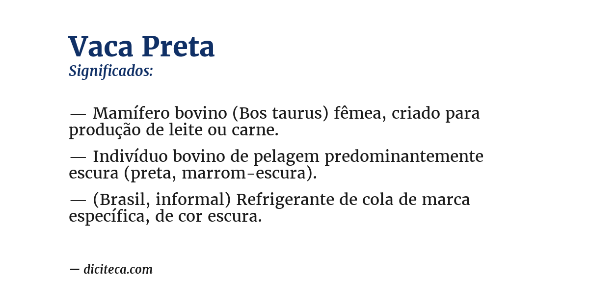 Significado de vaca preta