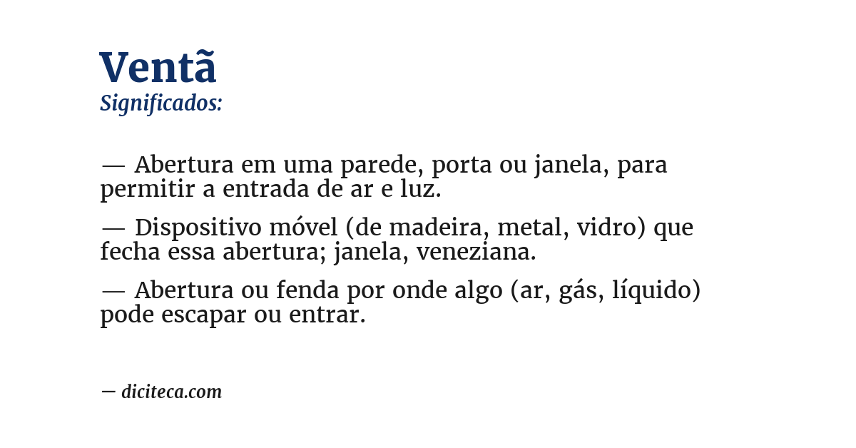 Significado de ventã