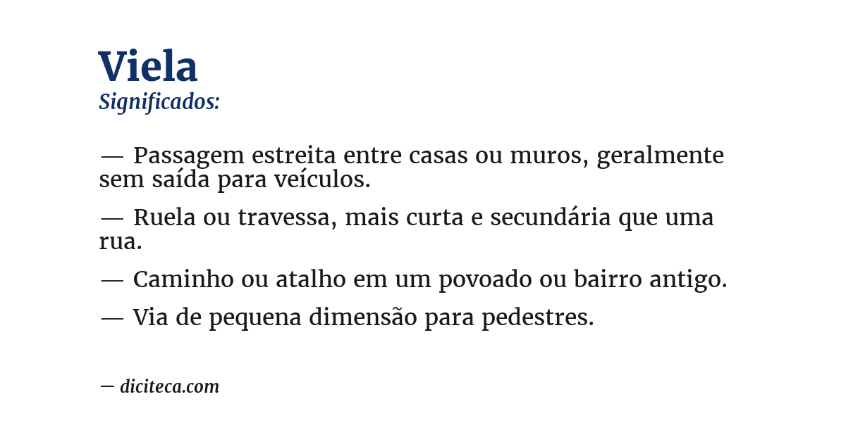 Significado de viela