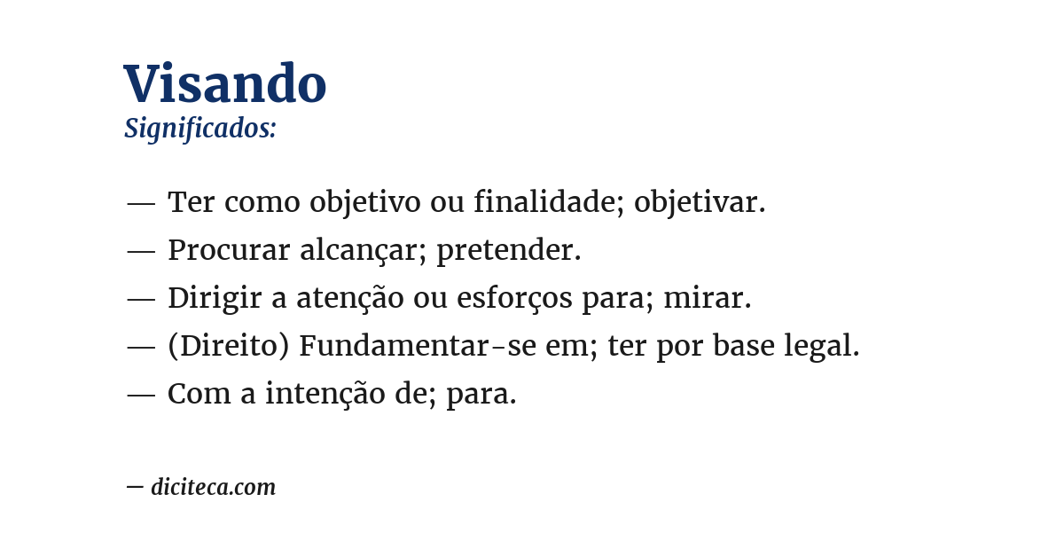 Significado de visando