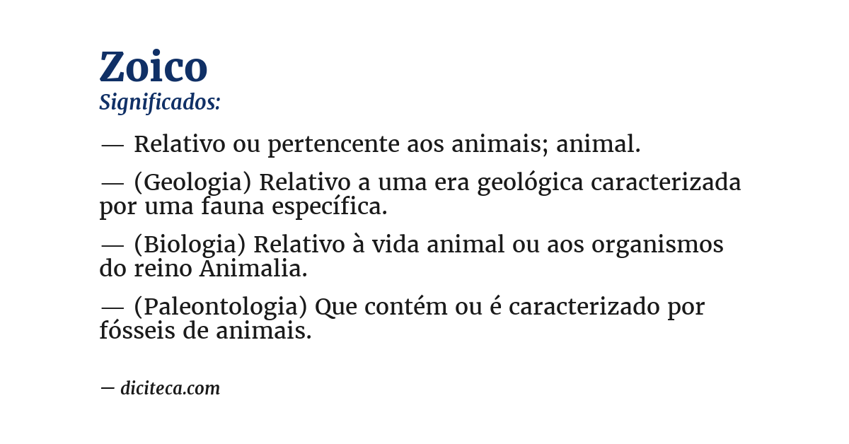 Significado de zoico