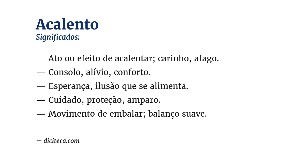 Significado de acalento