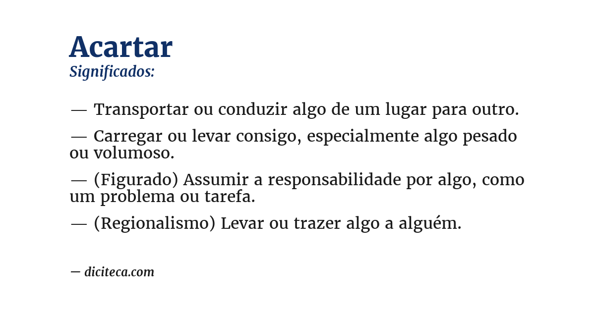 Significado de acartar