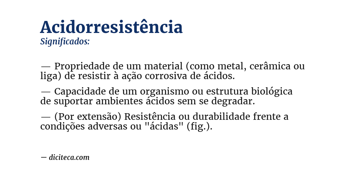 Significado de acidorresistência