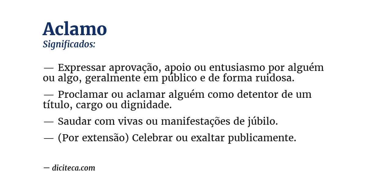 Significado de aclamo