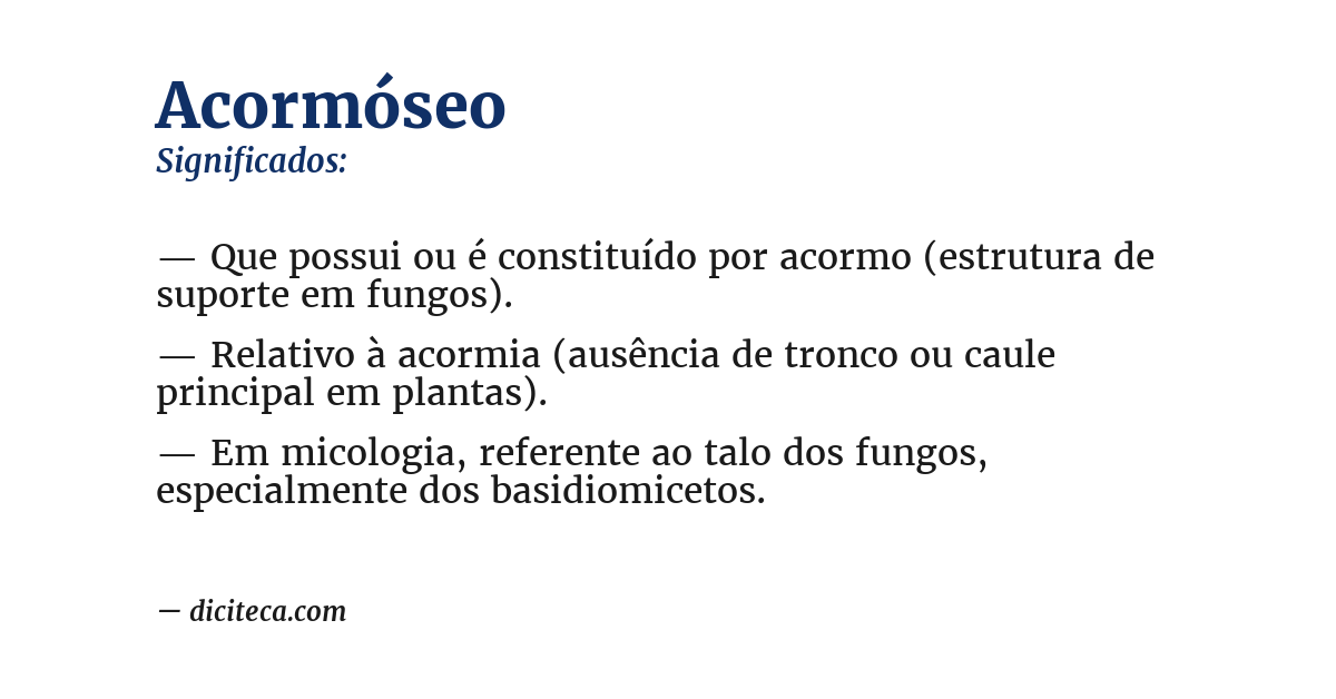 Significado de acormóseo
