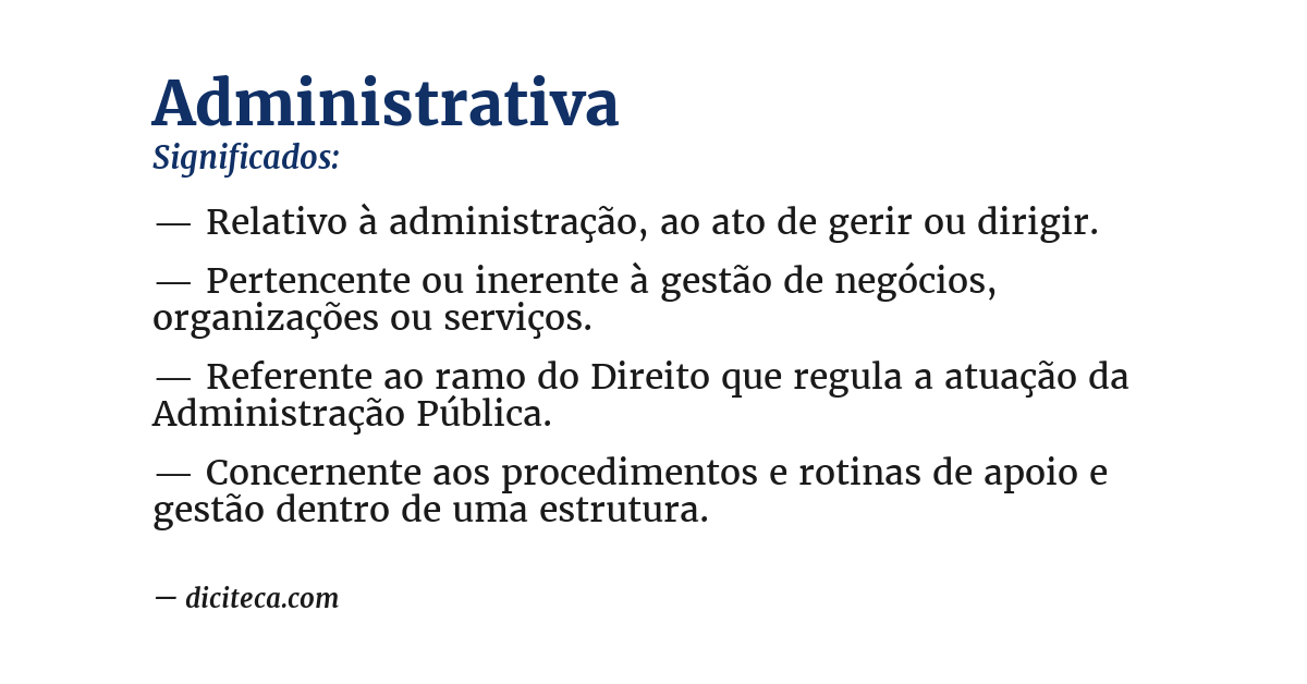 Significado de administrativa