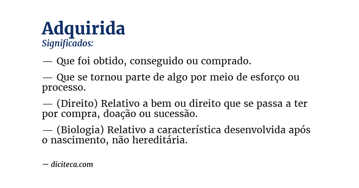 Significado de adquirida