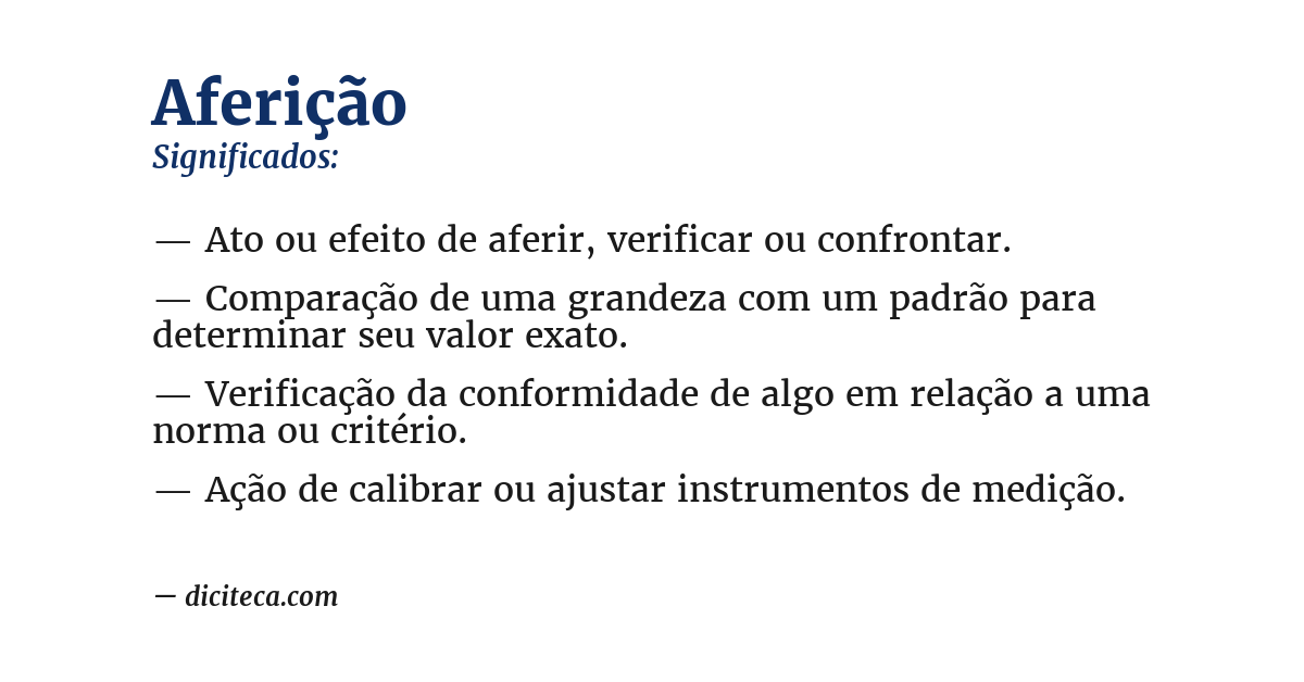 Significado de aferição