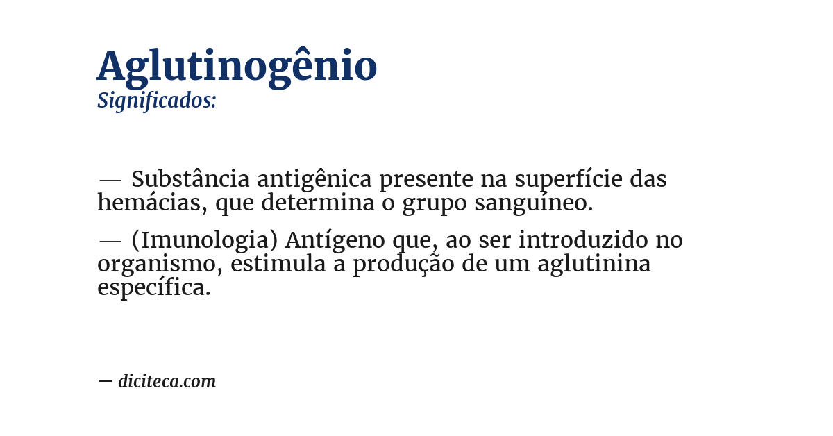 Significado de aglutinogênio