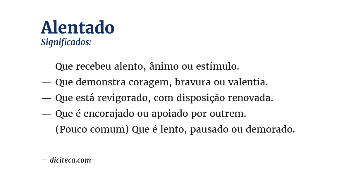 Significado de alentado