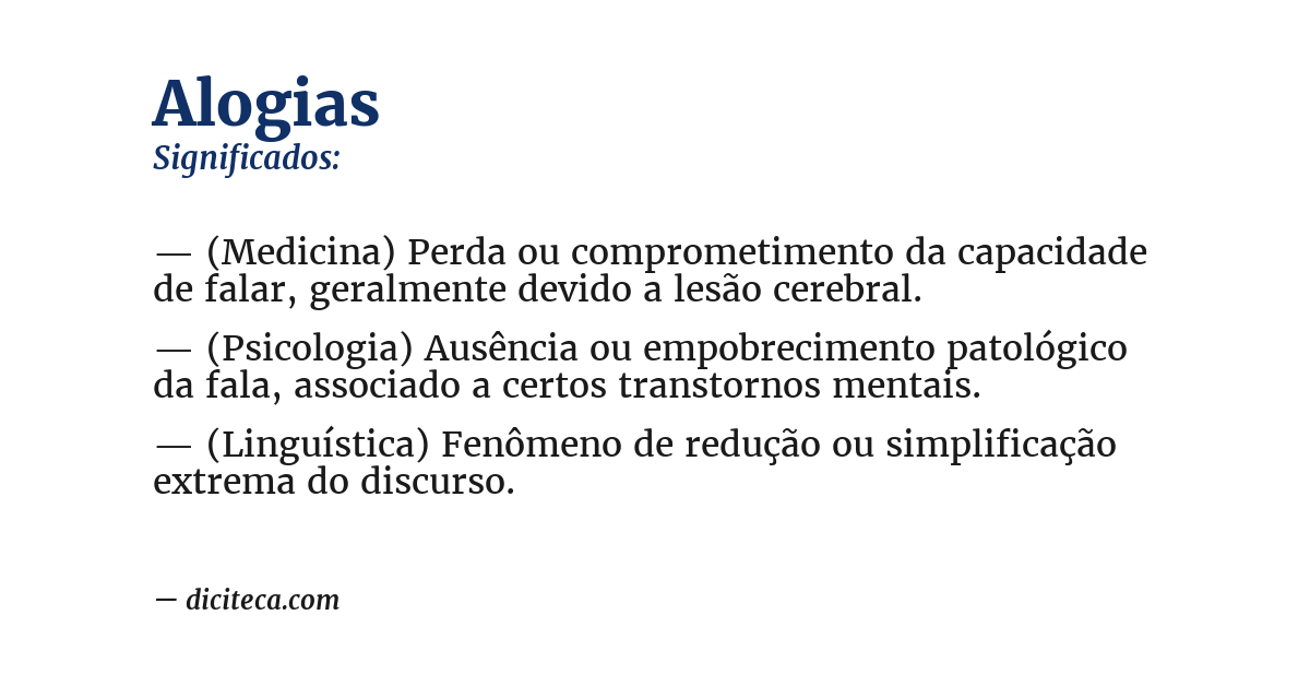 Significado de alogias