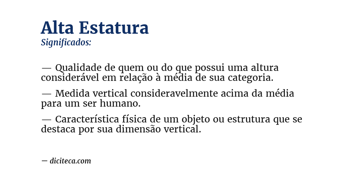 Significado de alta estatura