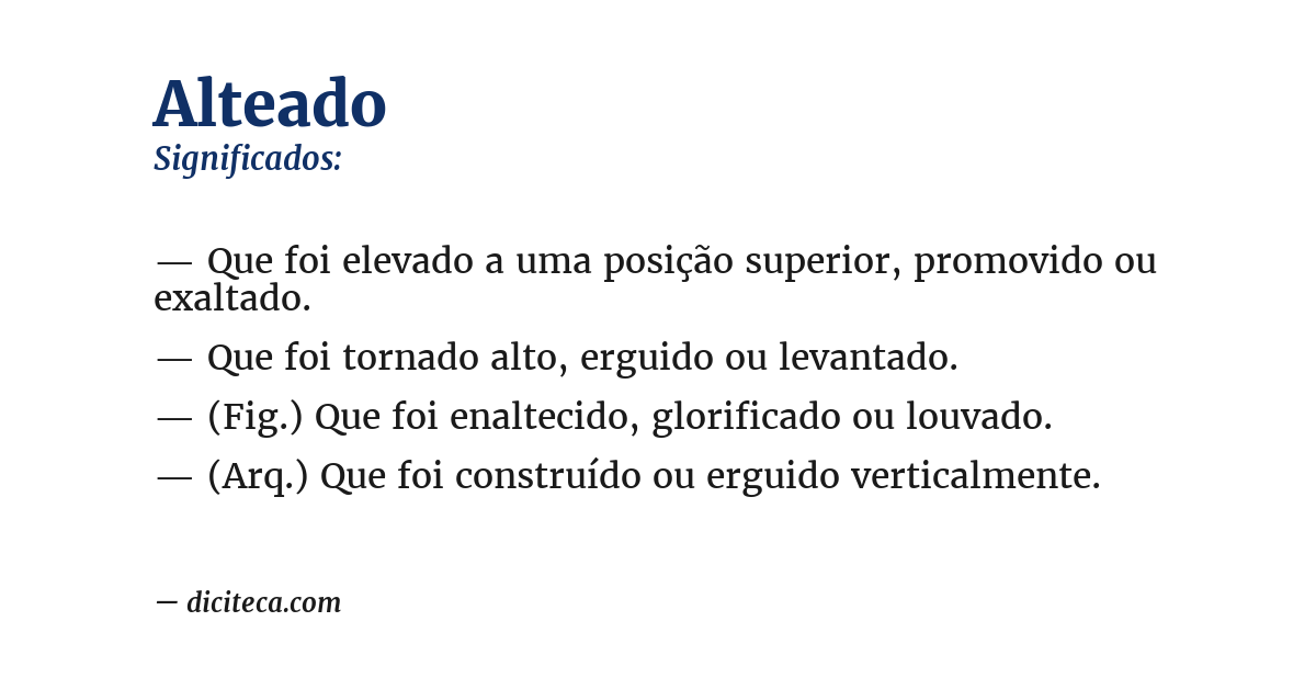Significado de alteado