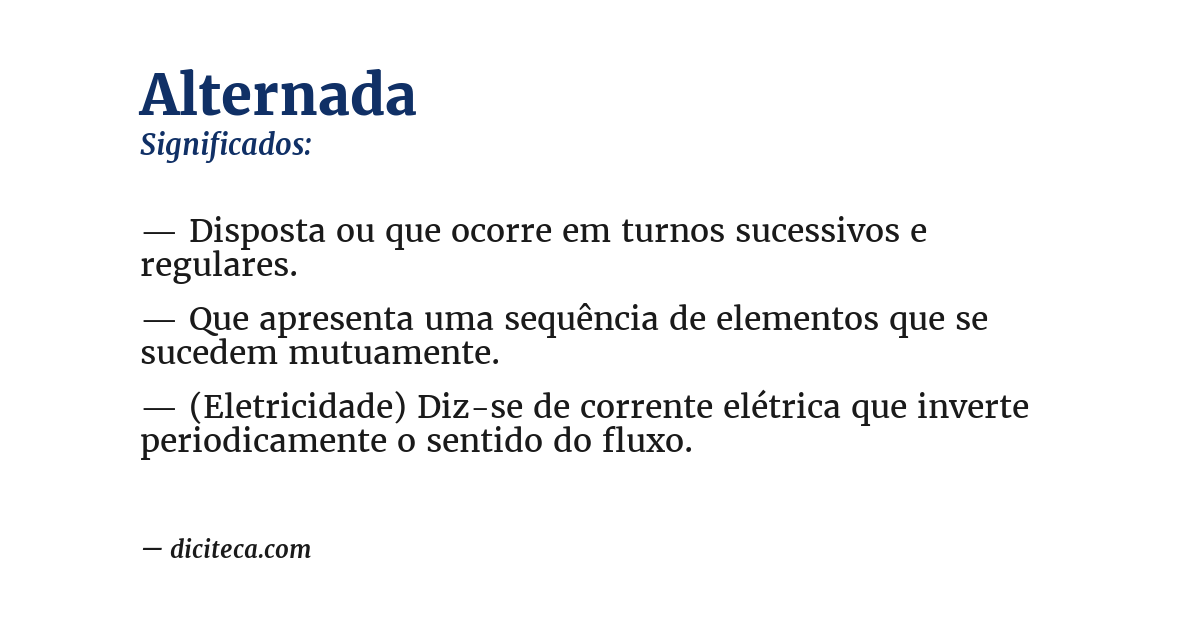 Significado de alternada