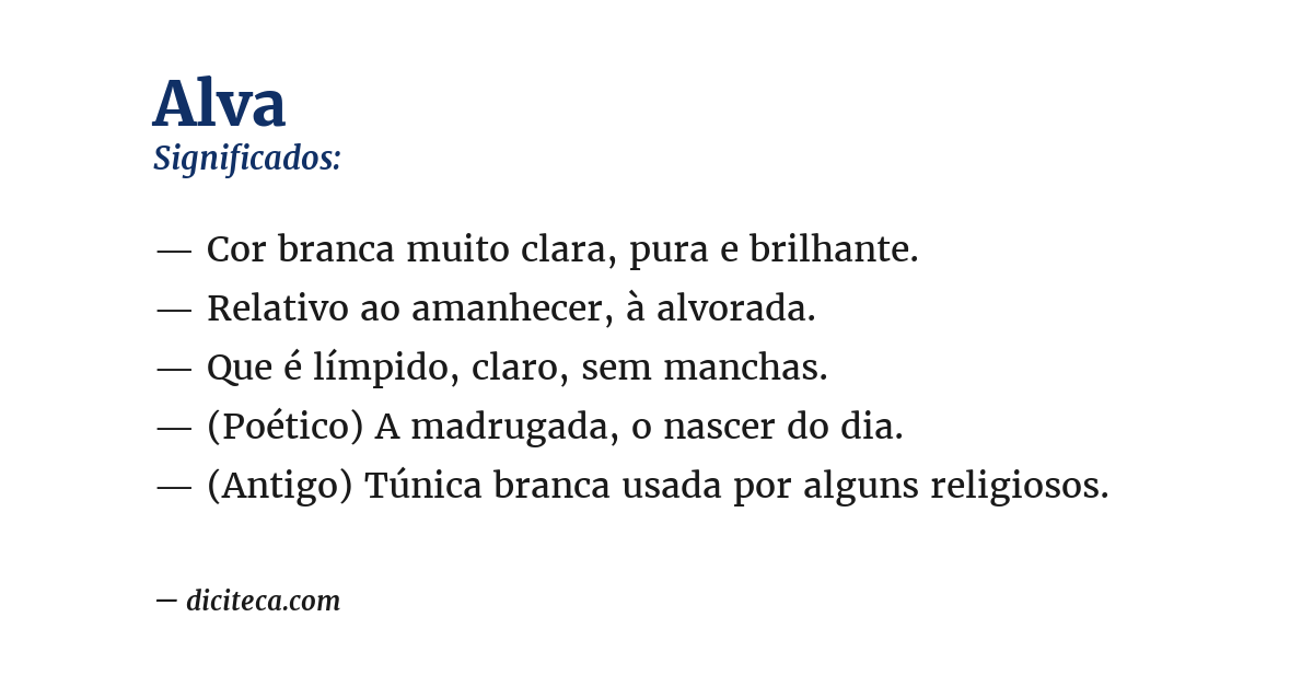 Significado de alva
