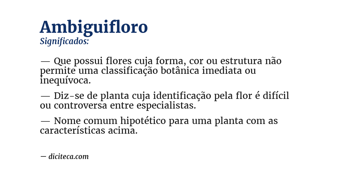 Significado de ambiguifloro