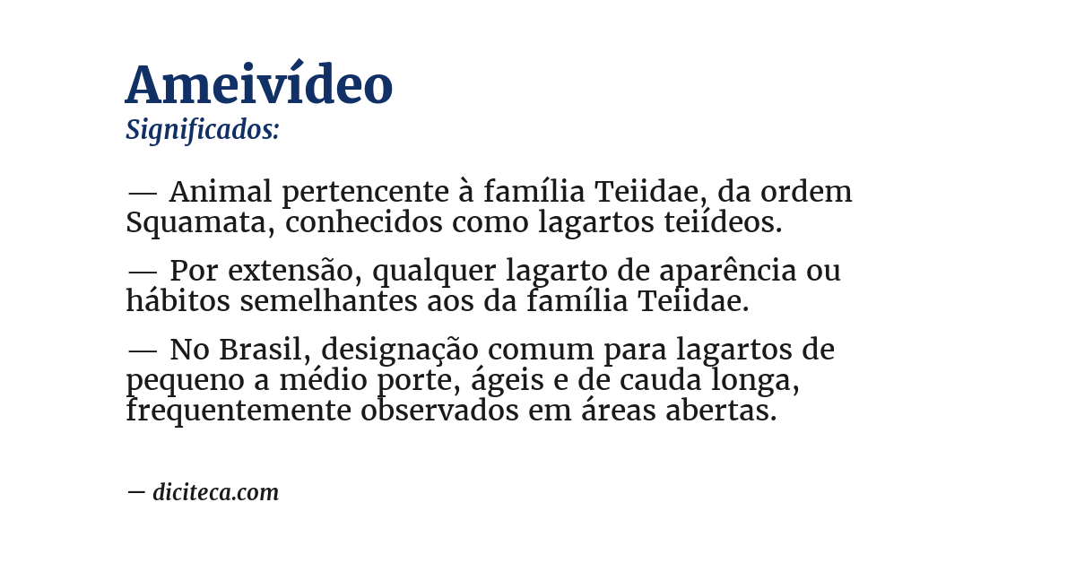 Significado de ameivídeo