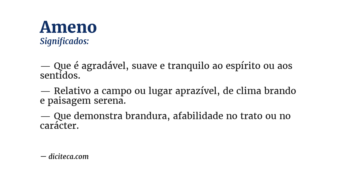 Significado de ameno