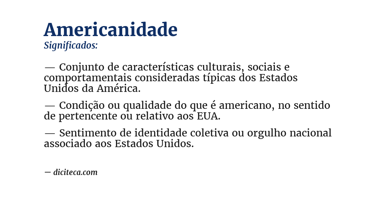 Significado de americanidade