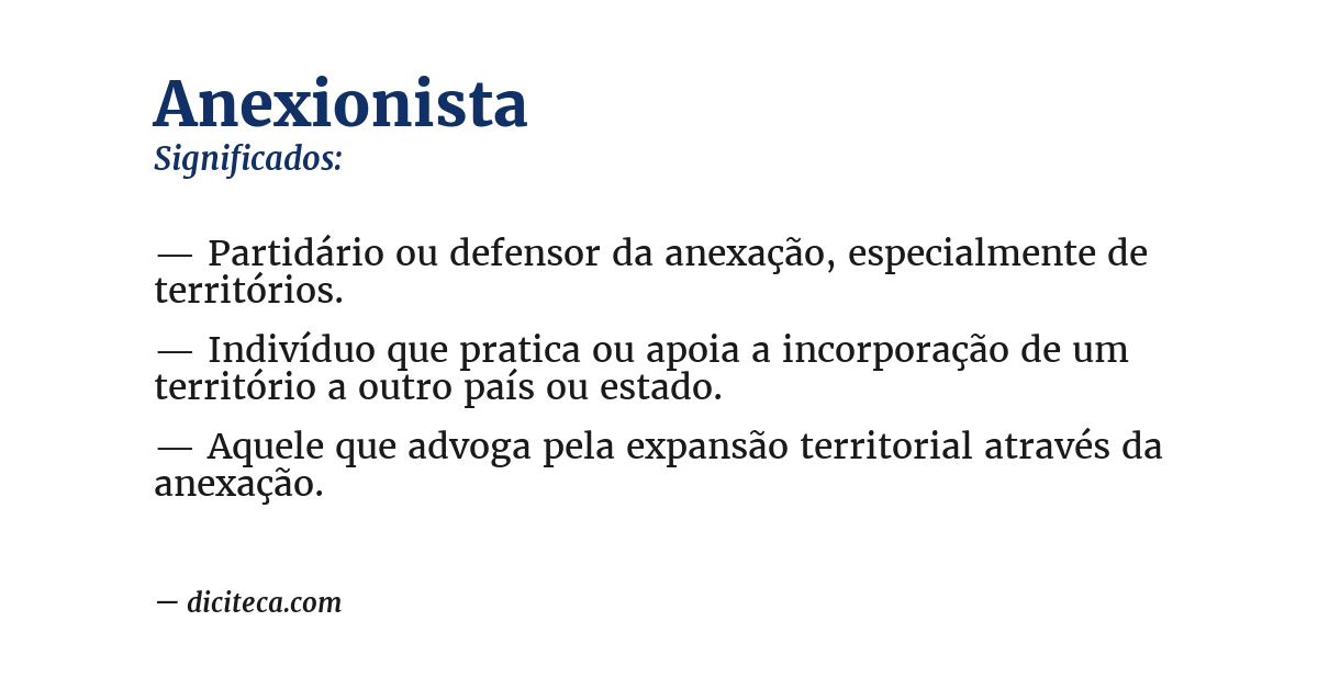 Significado de anexionista