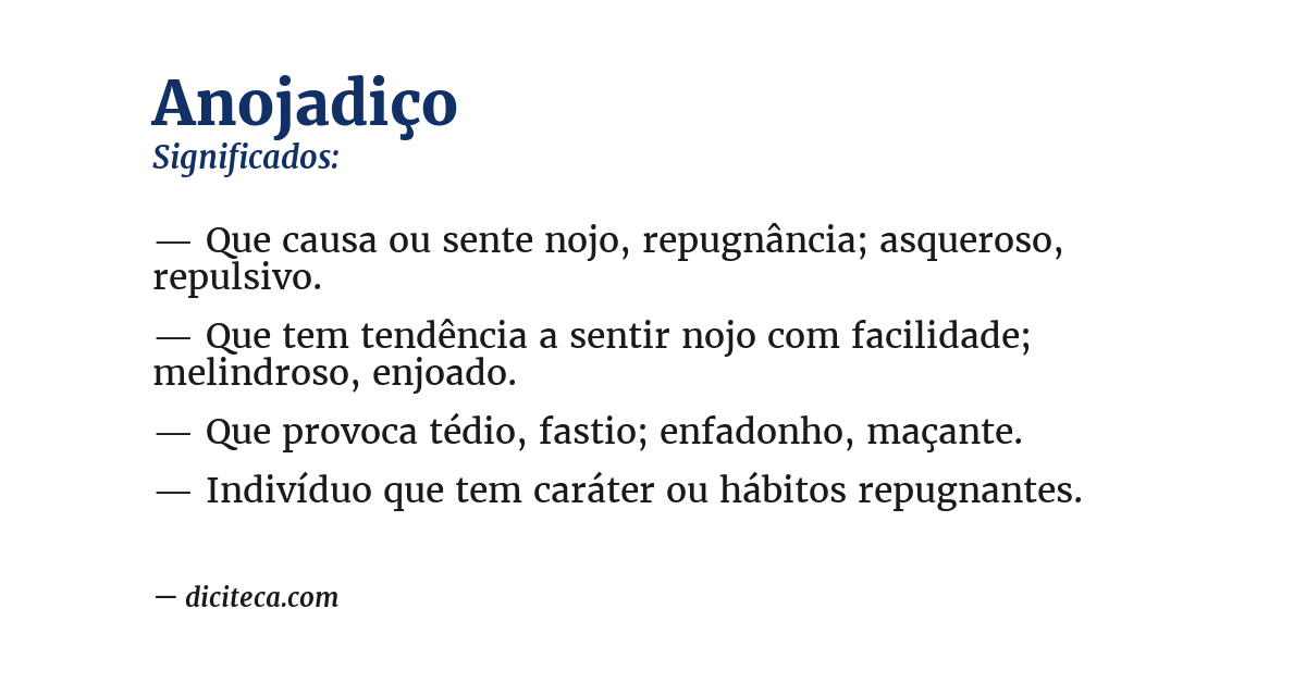 Significado de anojadiço