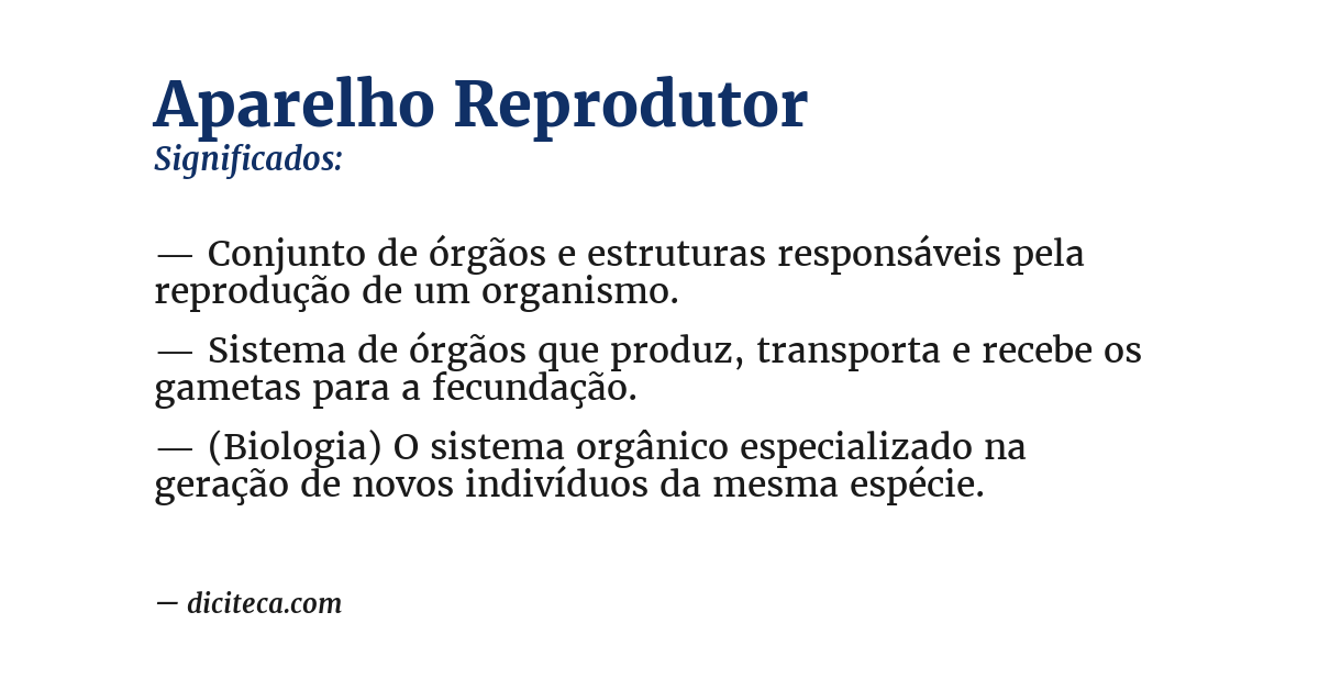 Significado de aparelho reprodutor