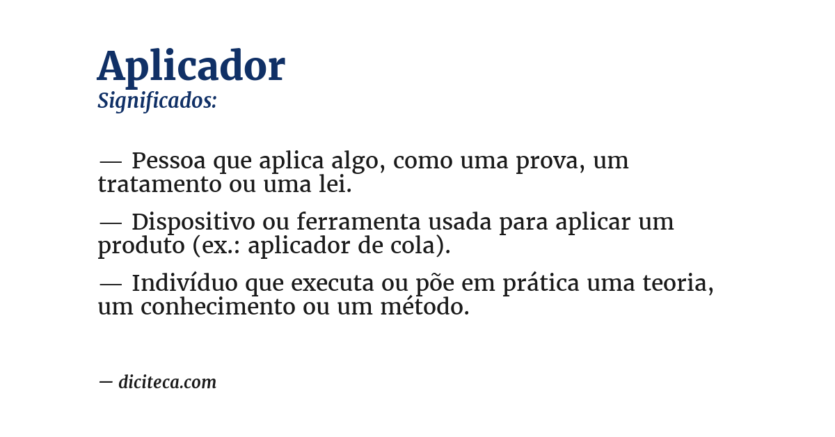 Significado de aplicador