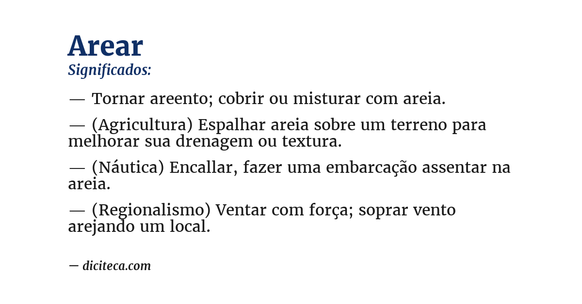 Significado de arear