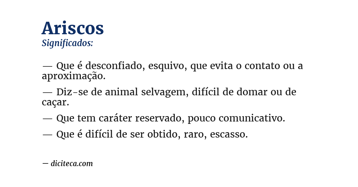 Significado de ariscos
