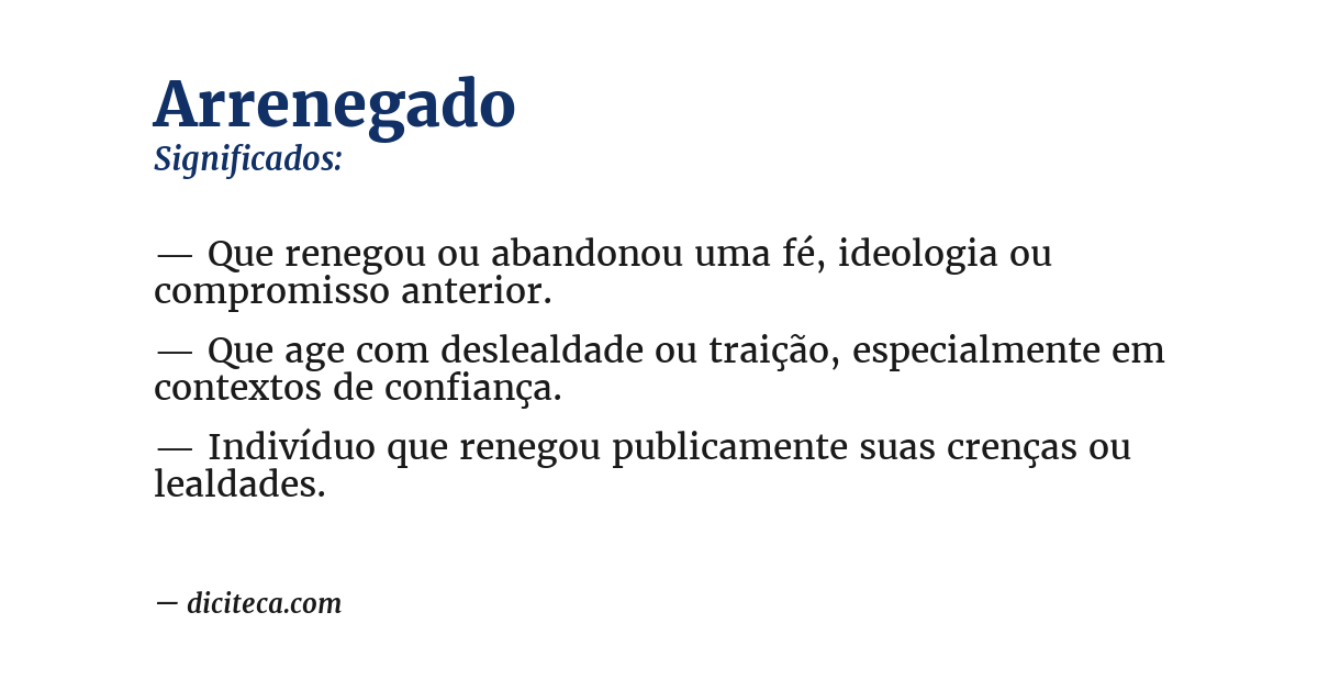 Significado de arrenegado