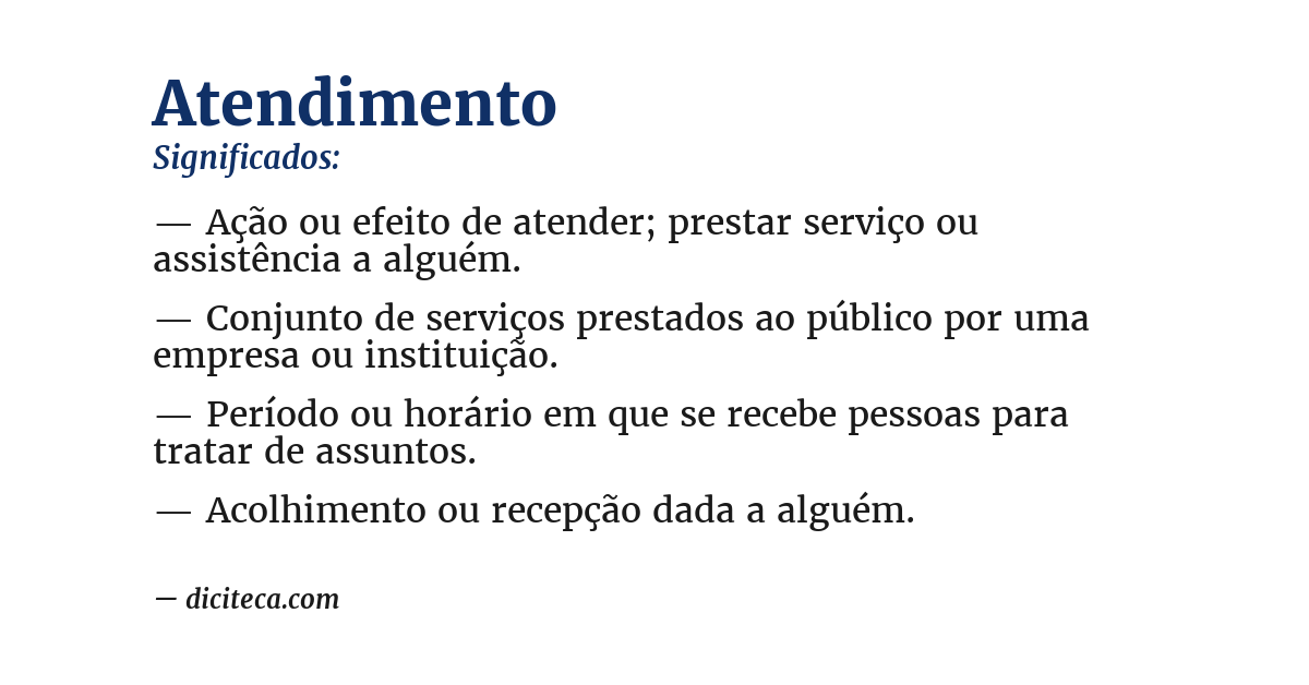 Significado de atendimento