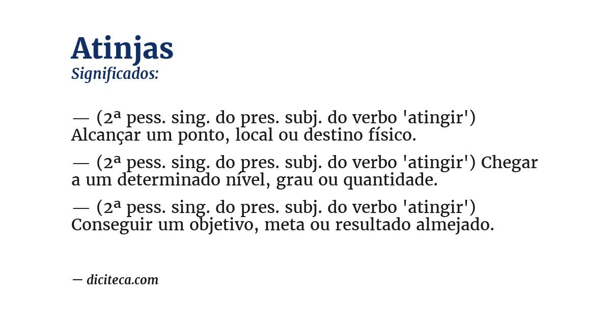 Significado de atinjas