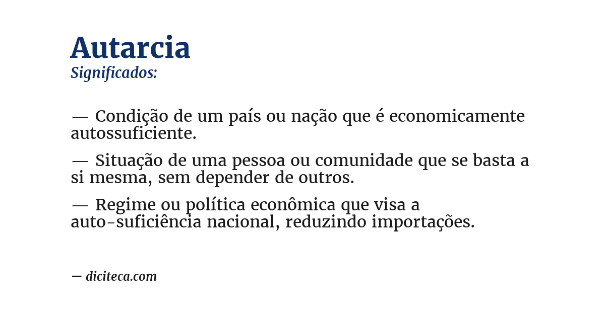 Significado de autarcia