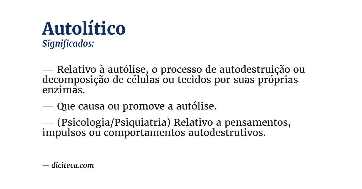 Significado de autolítico