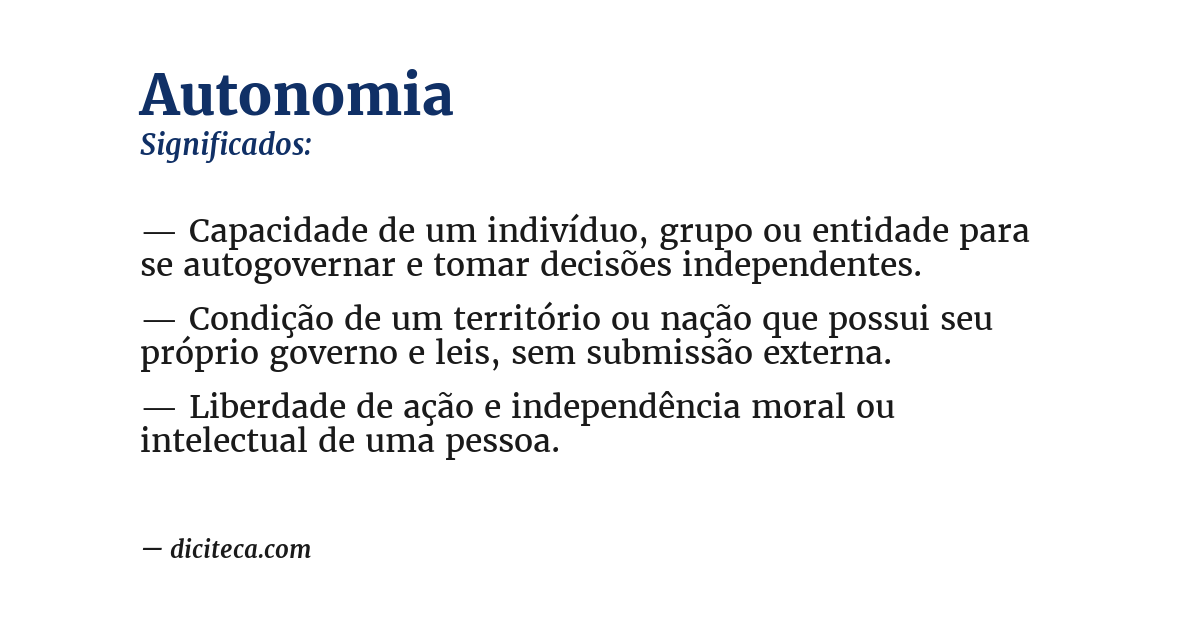 Significado de autonomia