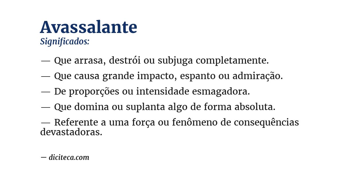 Significado de avassalante
