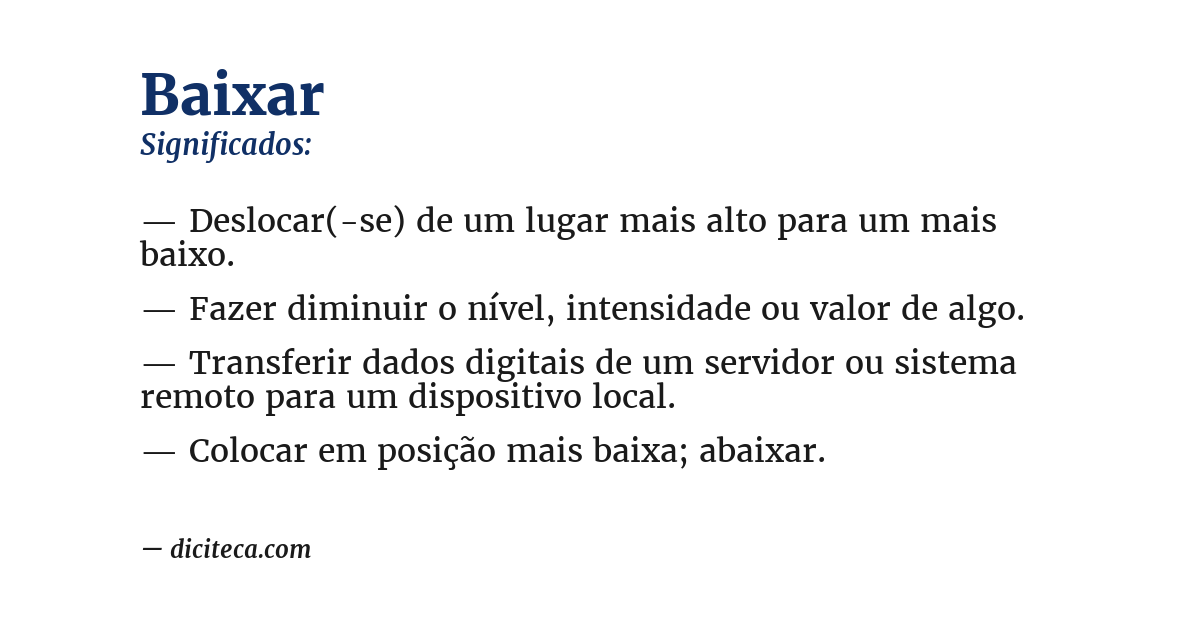 Significado de baixar