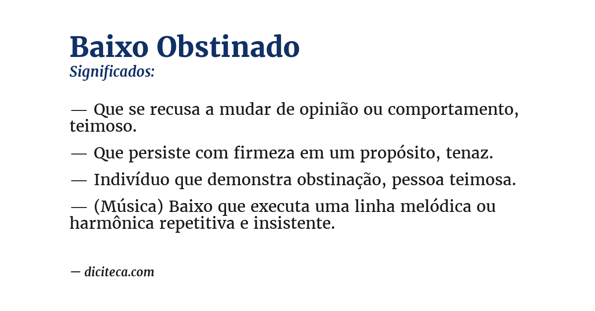 Significado de baixo obstinado