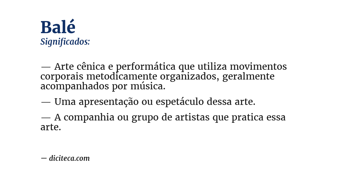 Significado de balé