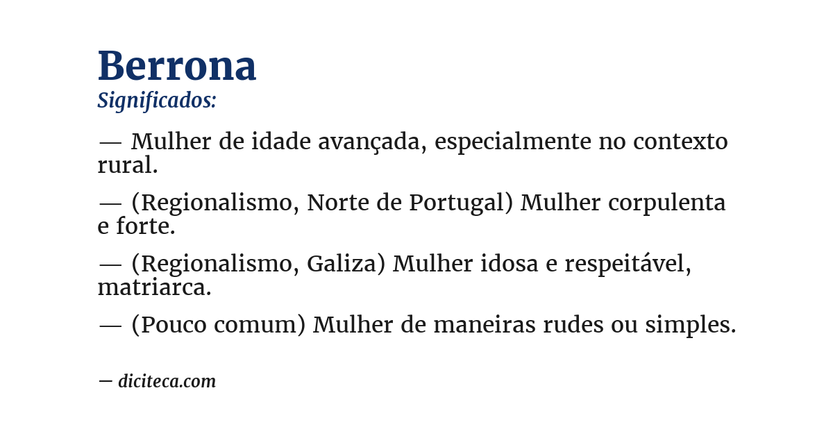 Significado de berrona