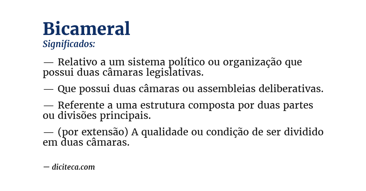 Significado de bicameral