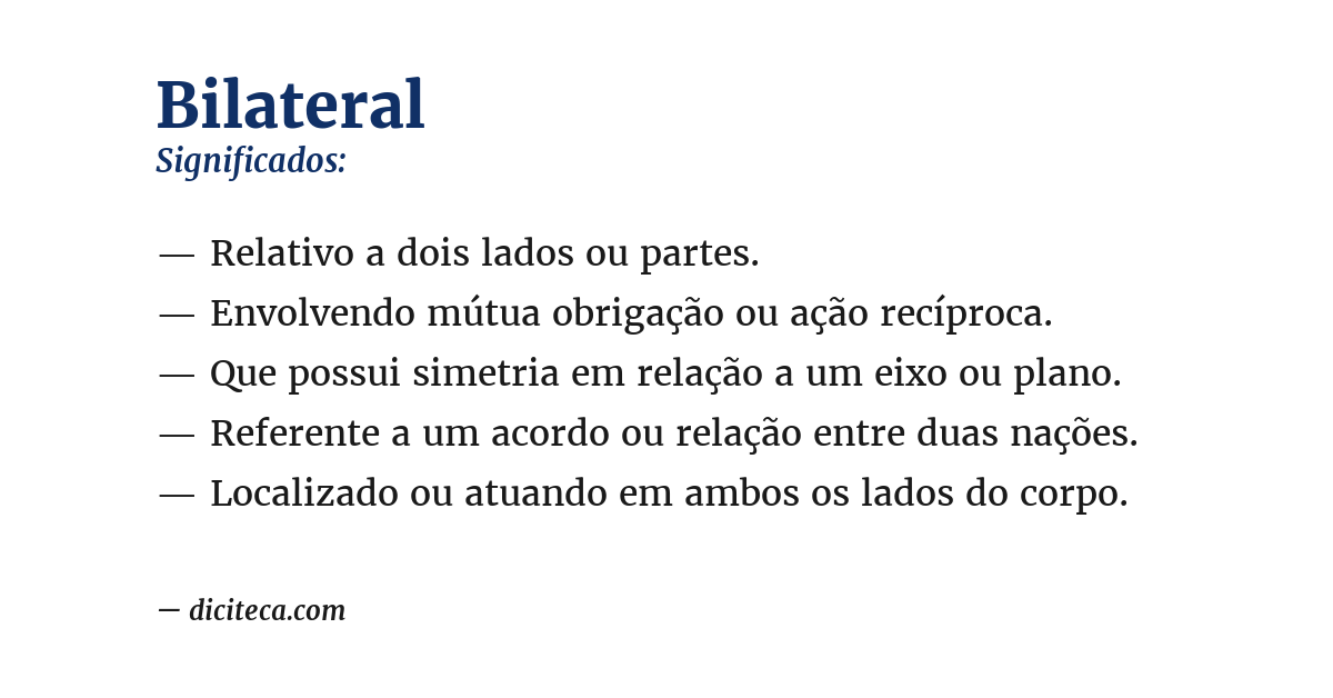 Significado de bilateral