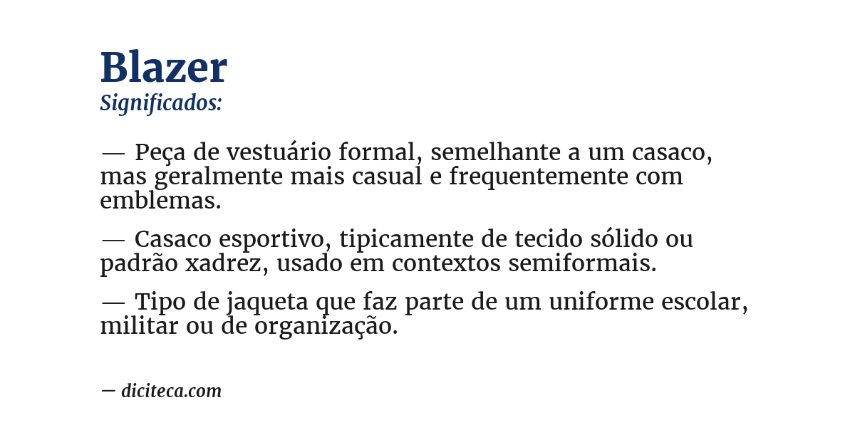 Significado de blazer