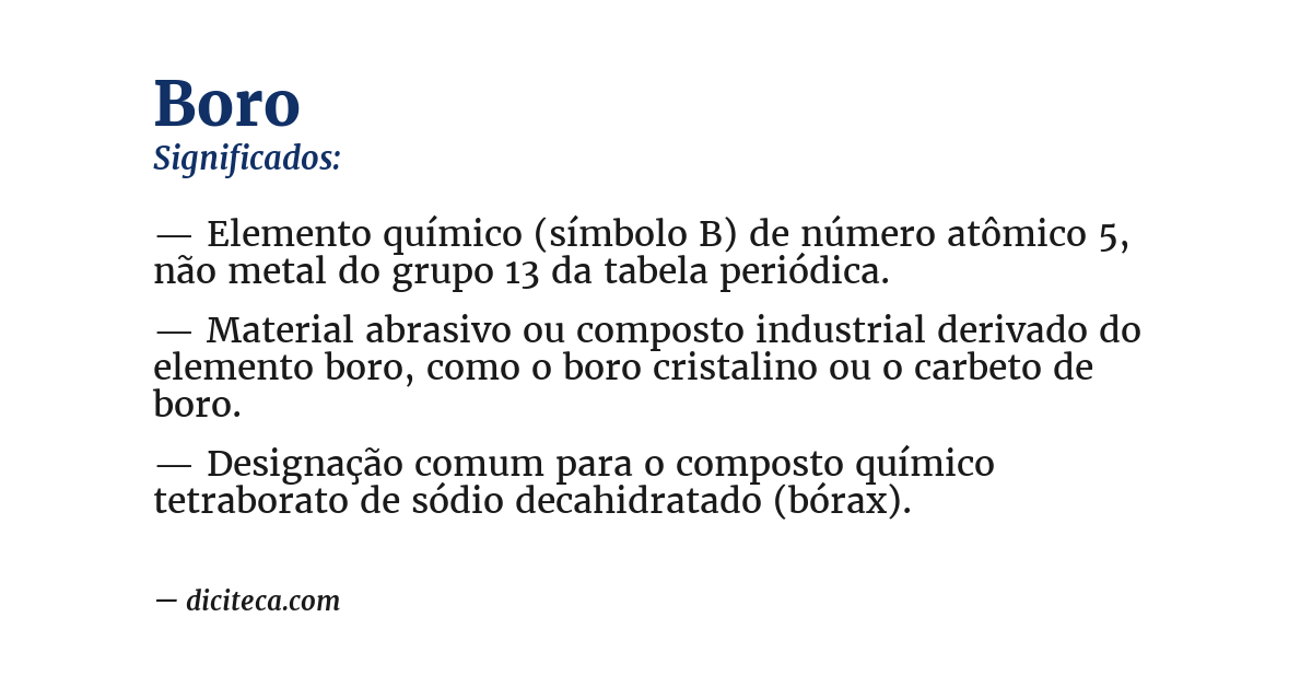 Significado de boro