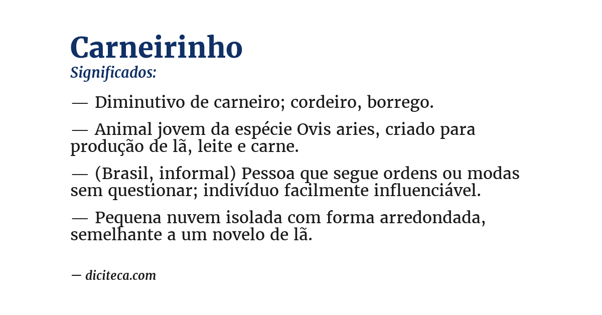 Significado de carneirinho