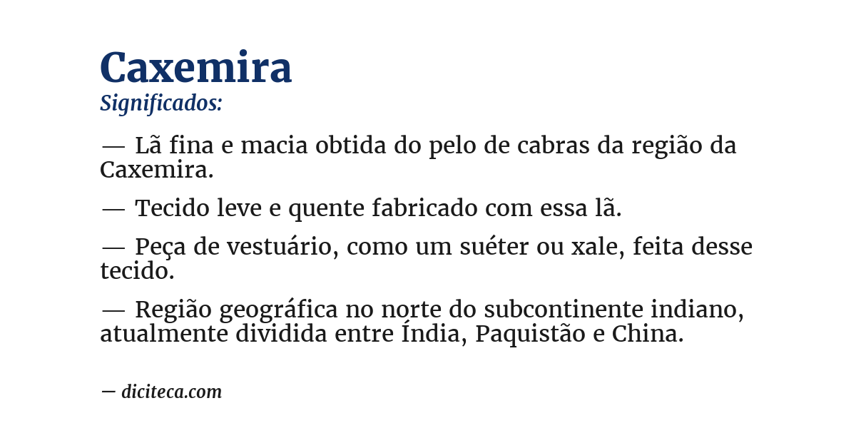 Significado de caxemira