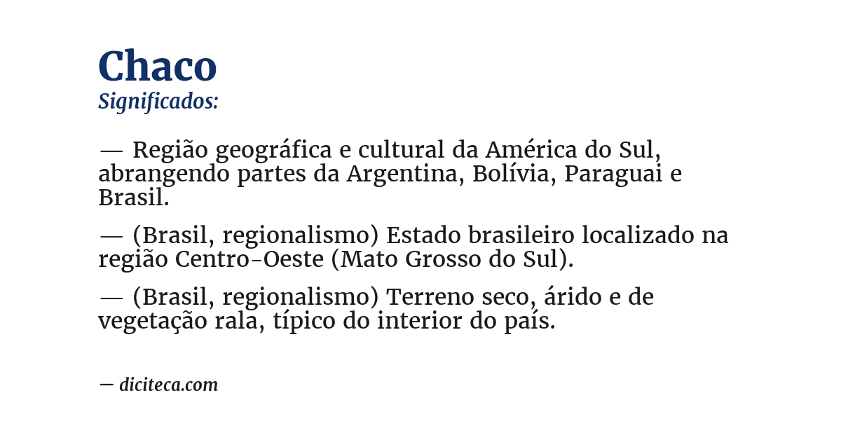 Significado de chaco